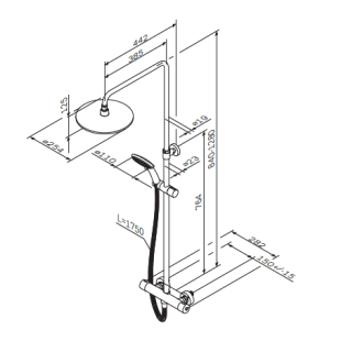 Душевая стойка Am.pm Like F0780464 с термостатом 250 мм